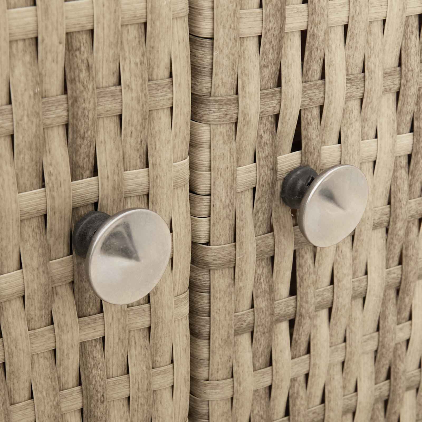 Kabinett Med Dør Beige 70 X 50 X 87 Cm Polyester Og Roly Ratten