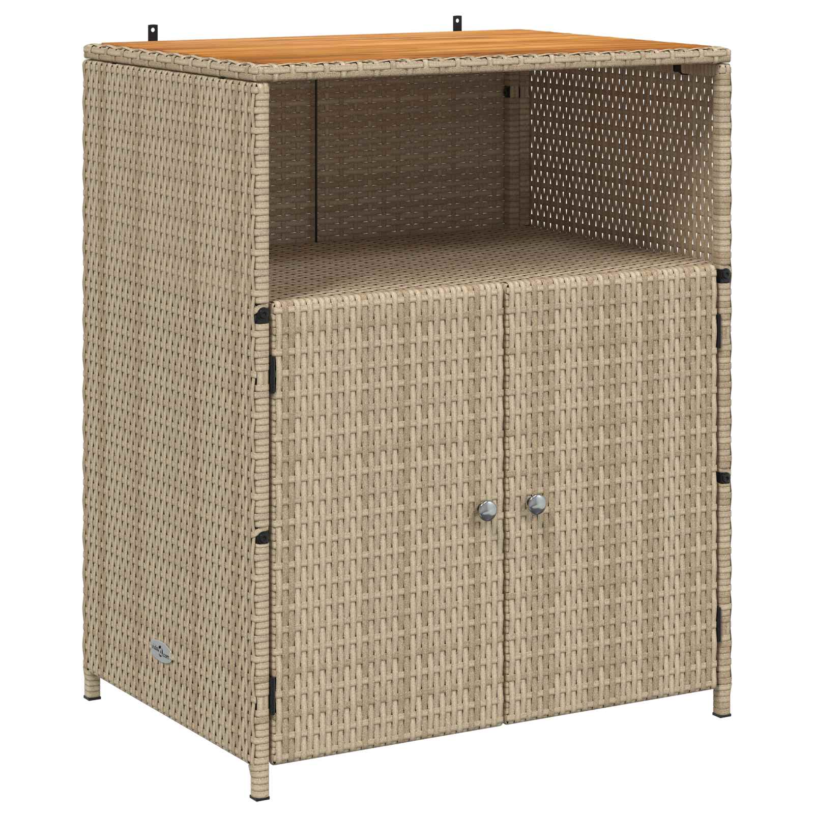 Kabinett Med Dør Beige 70 X 50 X 87 Cm Polyester Og Roly Ratten