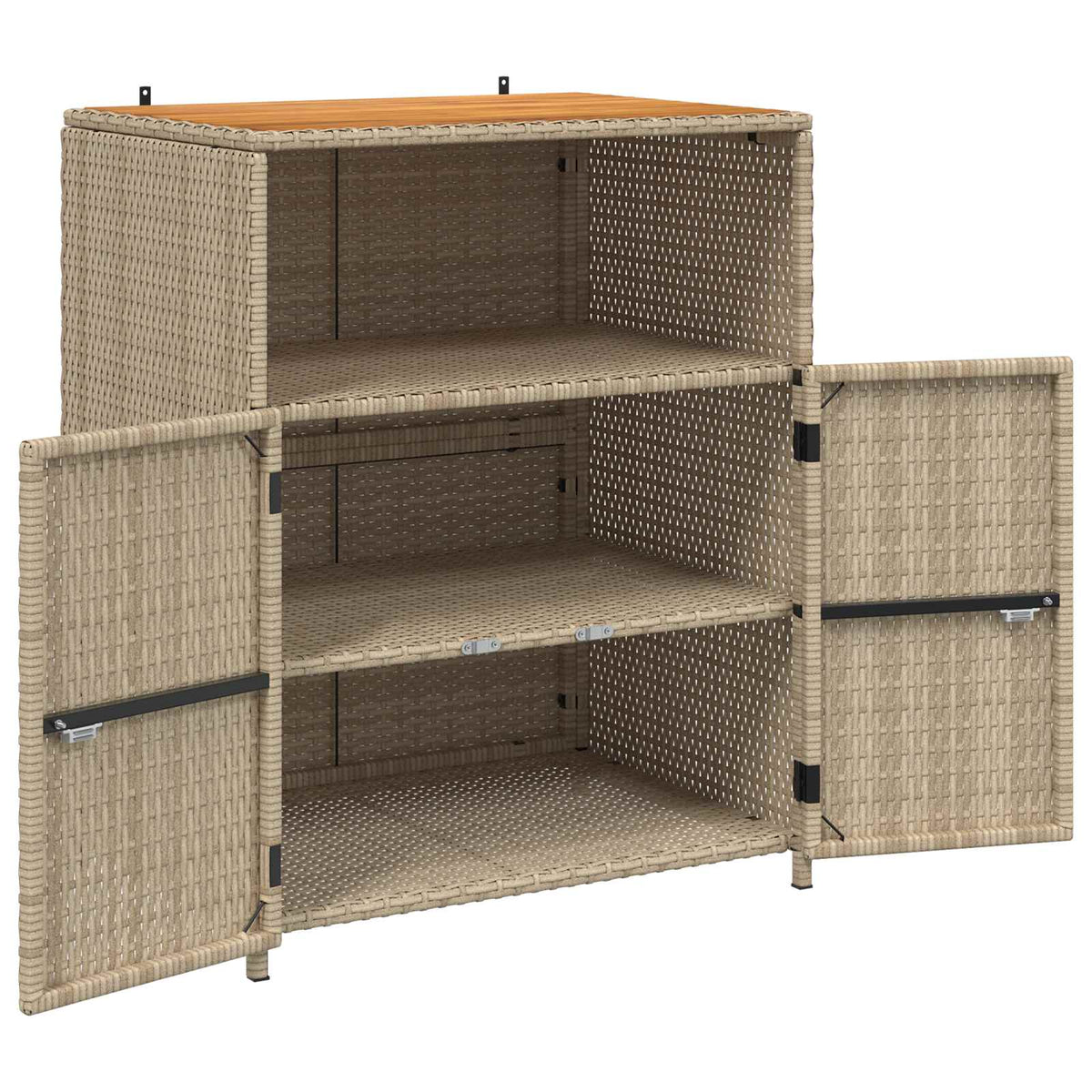 Kabinett Med Dør Beige 70 X 50 X 87 Cm Polyester Og Roly Ratten