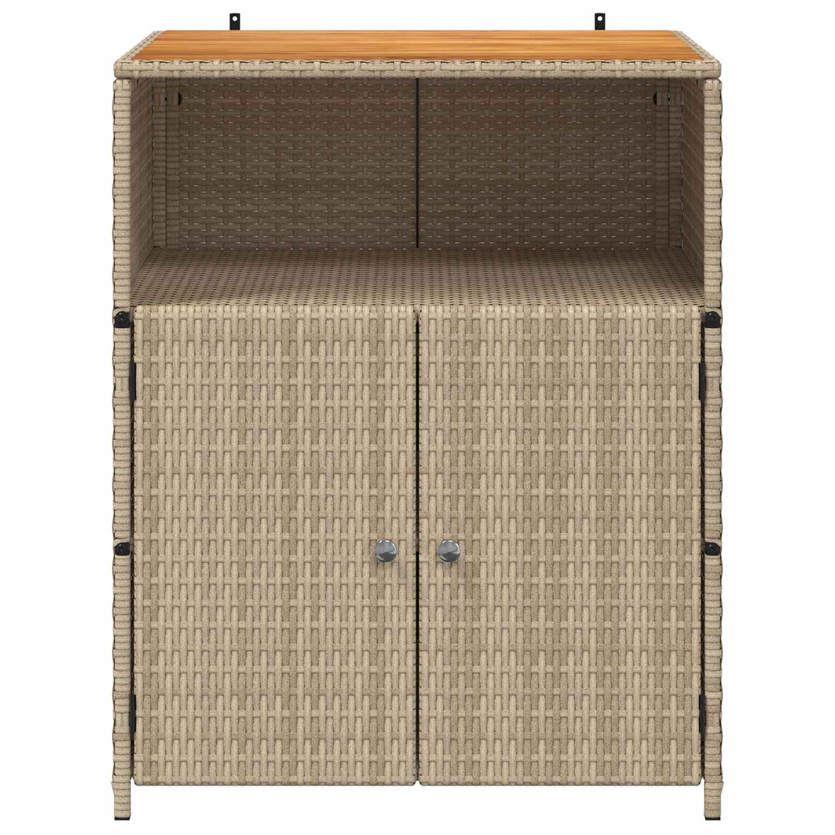 Kabinett Med Dør Beige 70 X 50 X 87 Cm Polyester Og Roly Ratten