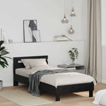 Sengestamme Med Hodegjerde Svart Eik 75 X 190 Cm Konstruert Tre