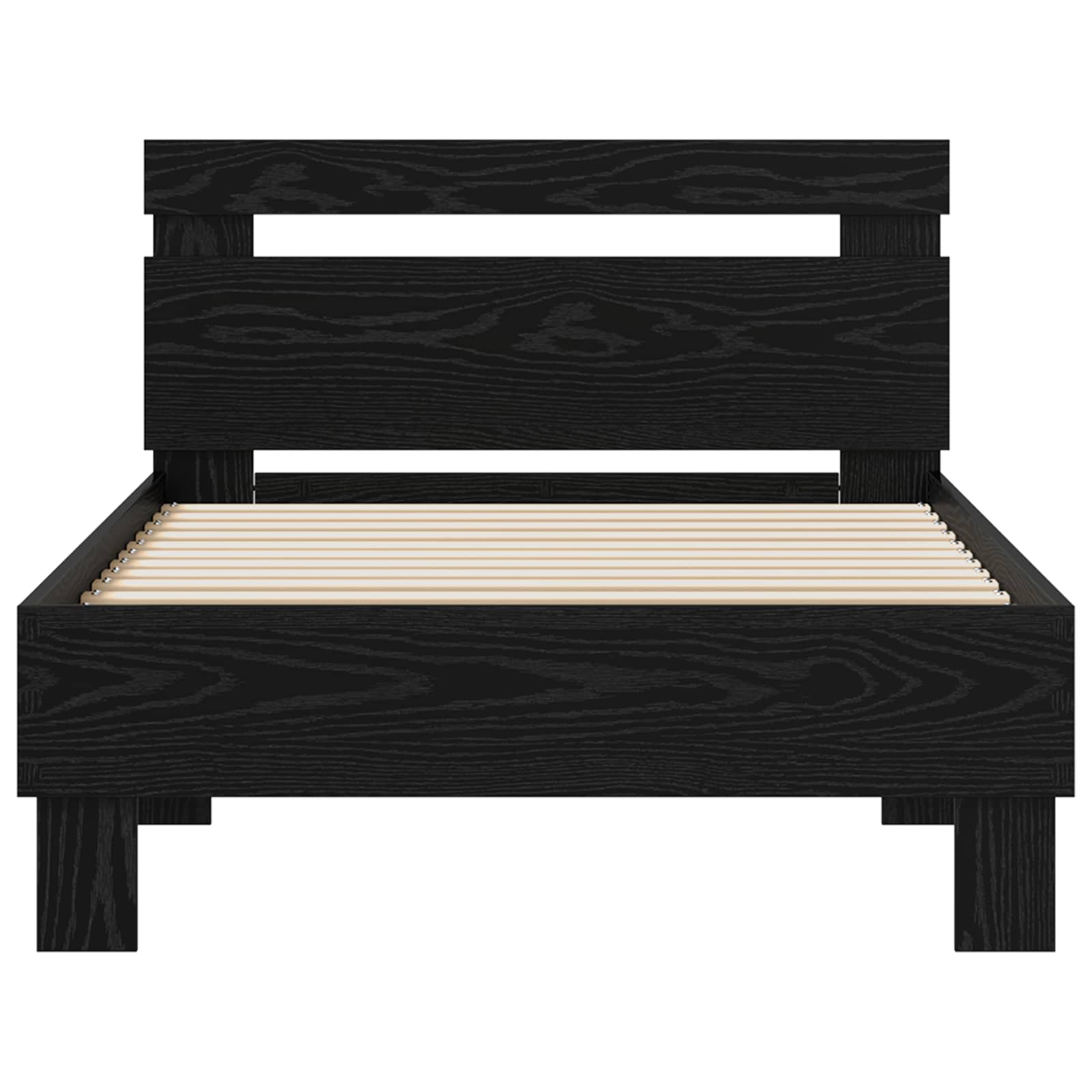 Sengestamme Med Hodegjerde Svart Eik 75 X 190 Cm Konstruert Tre