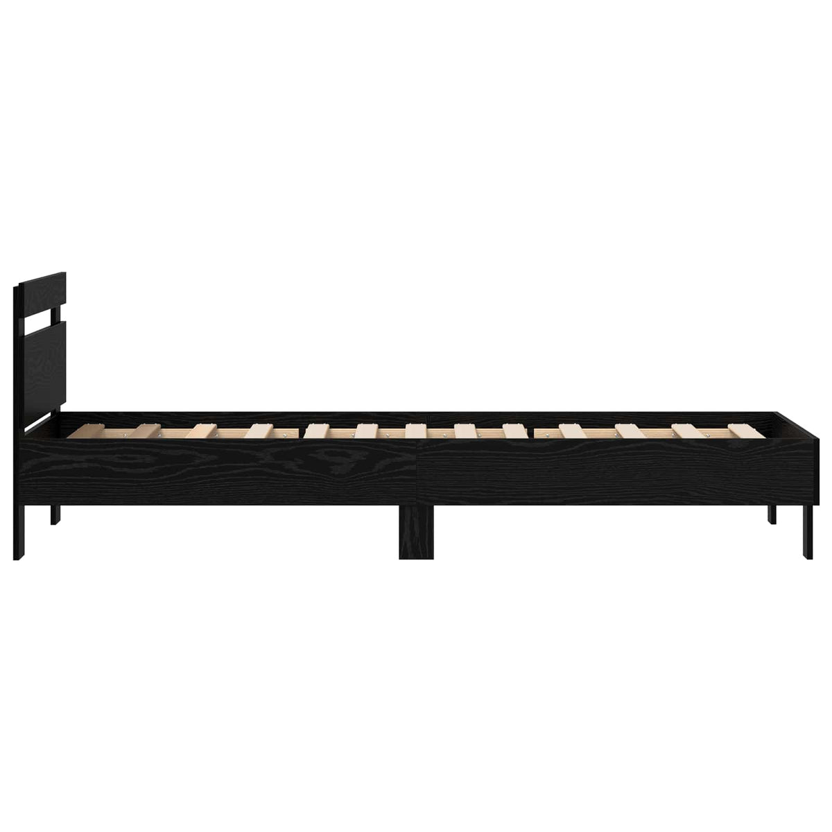Sengestamme Med Hodegjerde Svart Eik 75 X 190 Cm Konstruert Tre