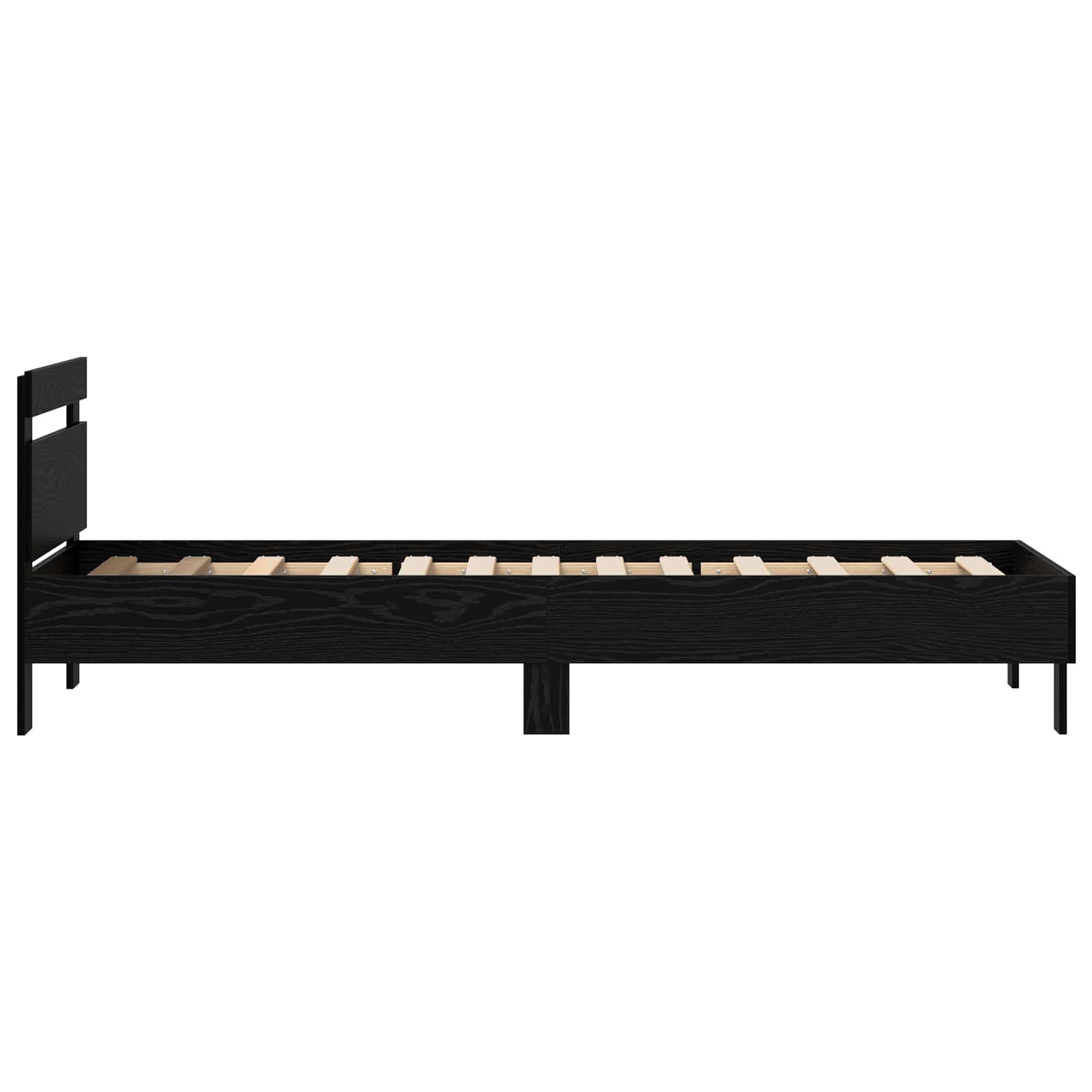 Sengestamme Med Hodegjerde Svart Eik 75 X 190 Cm Konstruert Tre