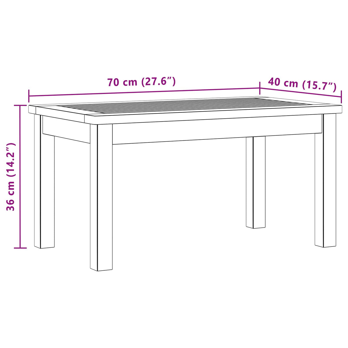 Kaffebord Lett Akasie 70 X 40 X 36 Cm Solid Akasietre