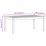 Kaffebord Lett Akasie 110 X 60 X 45 Cm Solid Akasietre