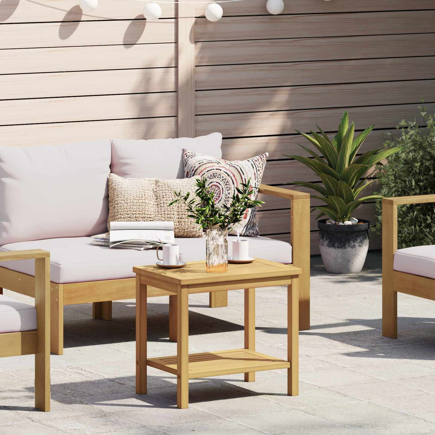 Sidetabell Olje Naturlig 50 X 35 X 45 Cm Solid Akasietre