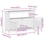 Hagekonsollbord Lett Akasie 110 X 35 X 75 Cm Solid Akasietre