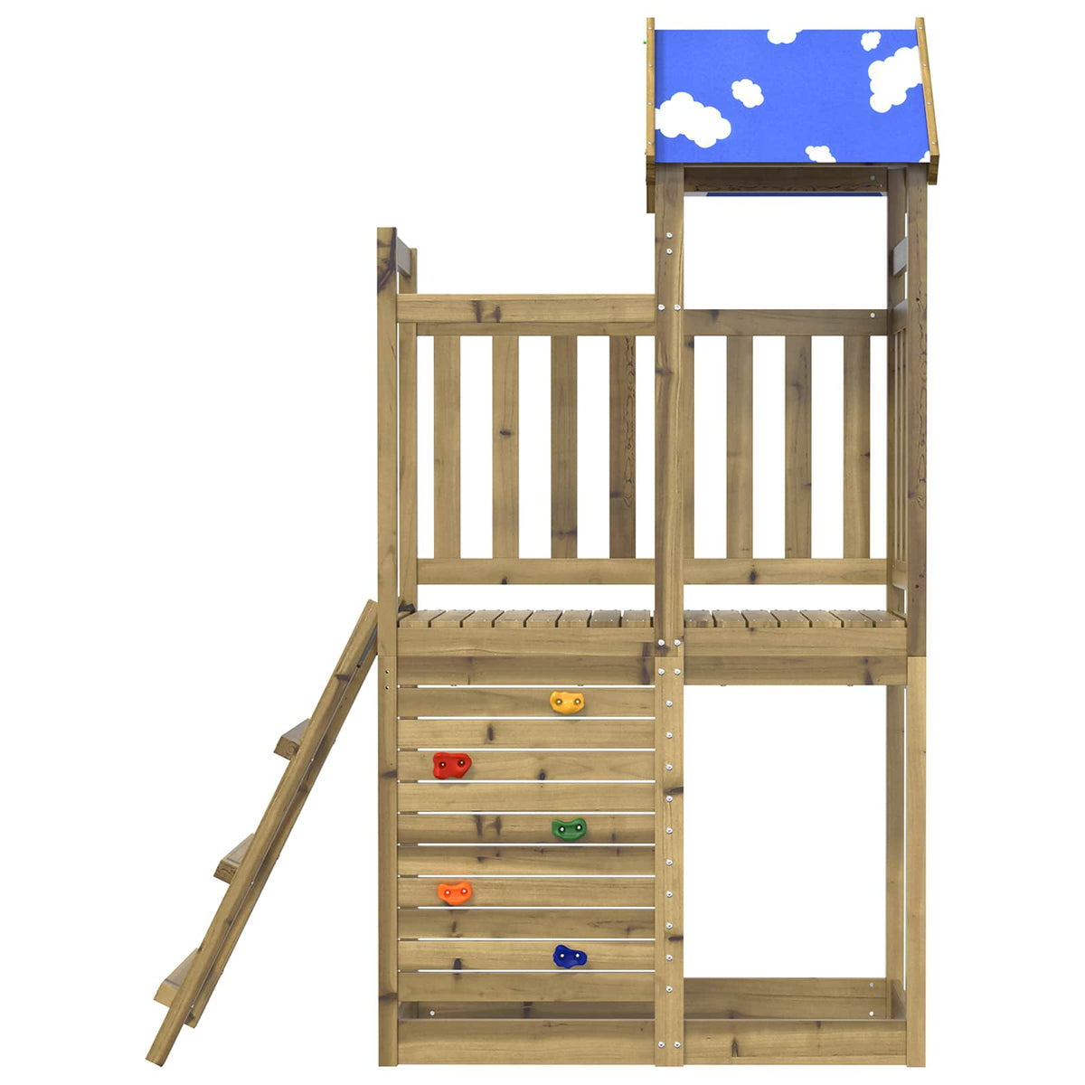 Leketårn Brun 110,5 X 52,5 X 215Cm Massiv Impregnert Tre