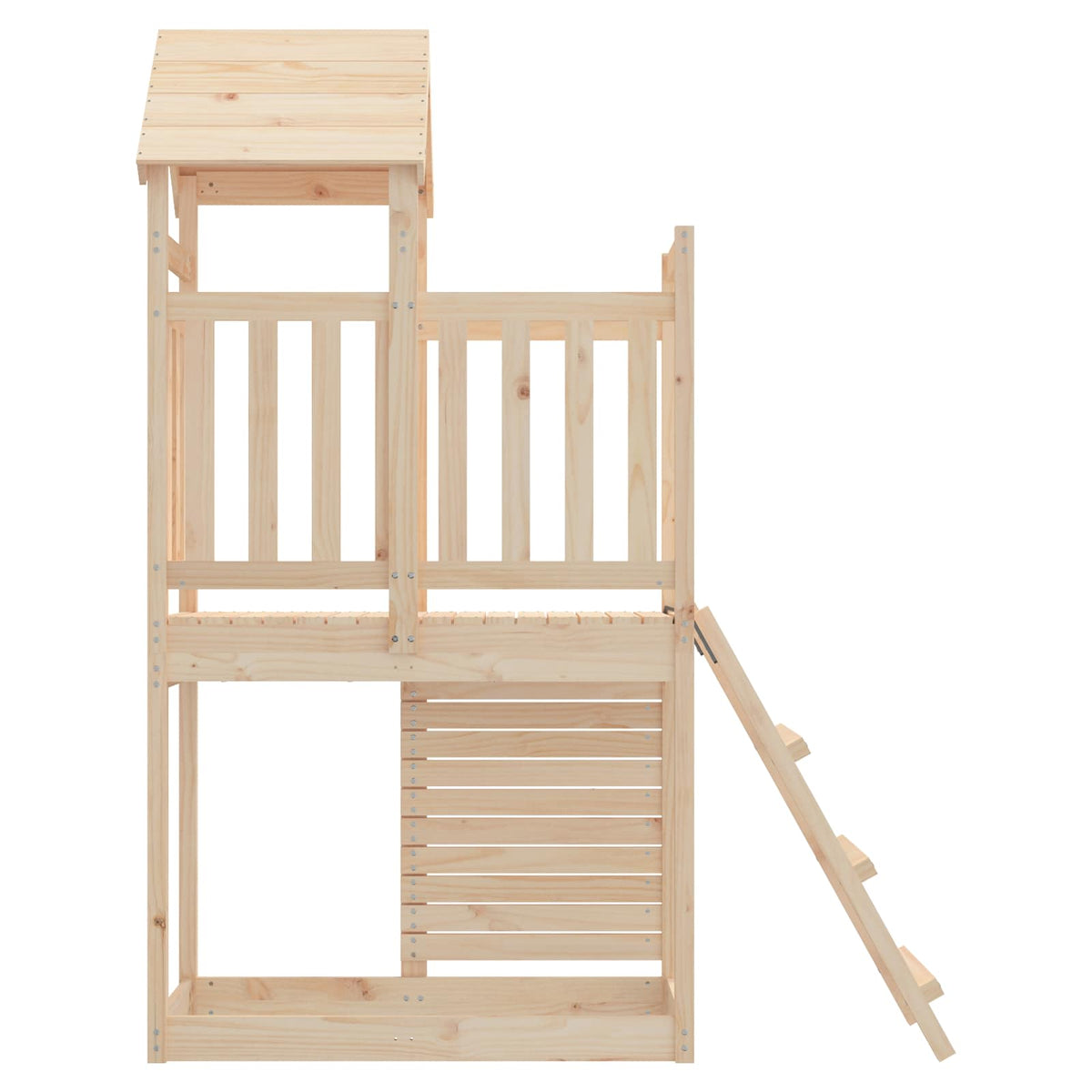 Leketårn Brun 110,5 X 52,5 X 214 Cm Massiv Furu