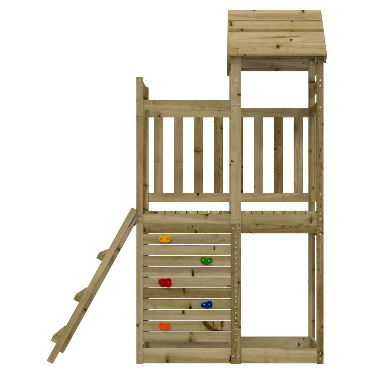 Leketårn Brun 110,5 X 52,5 X 214 Cm Massiv Impregnert Tre