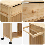 Kjøkkenvogn Med Hjul Naturlig 90,5 X 36 X 86,5 Cm Bambus