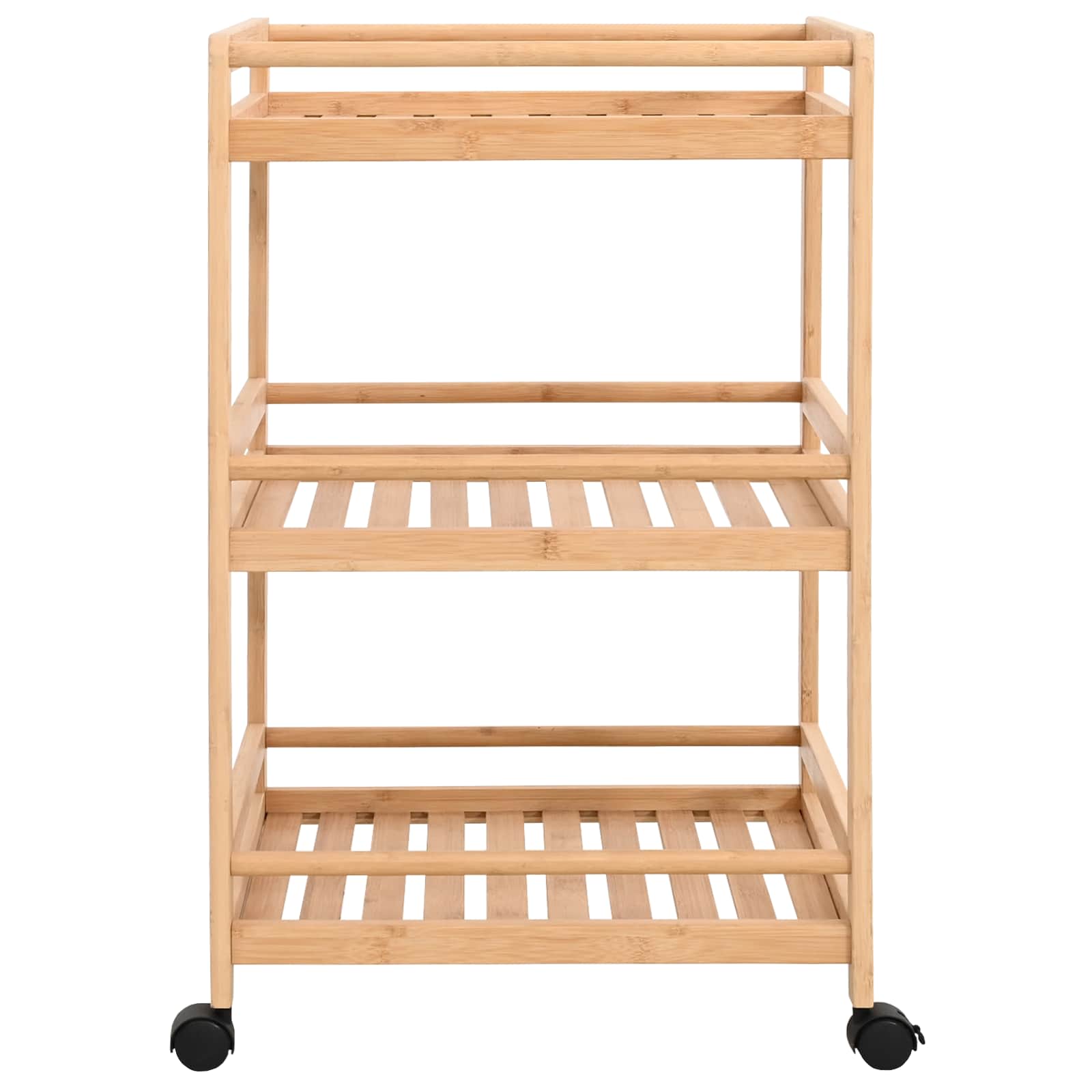 Kjøkkenvogn Med Hjul Naturlig 46 X 38 X 76 Cm Bambus