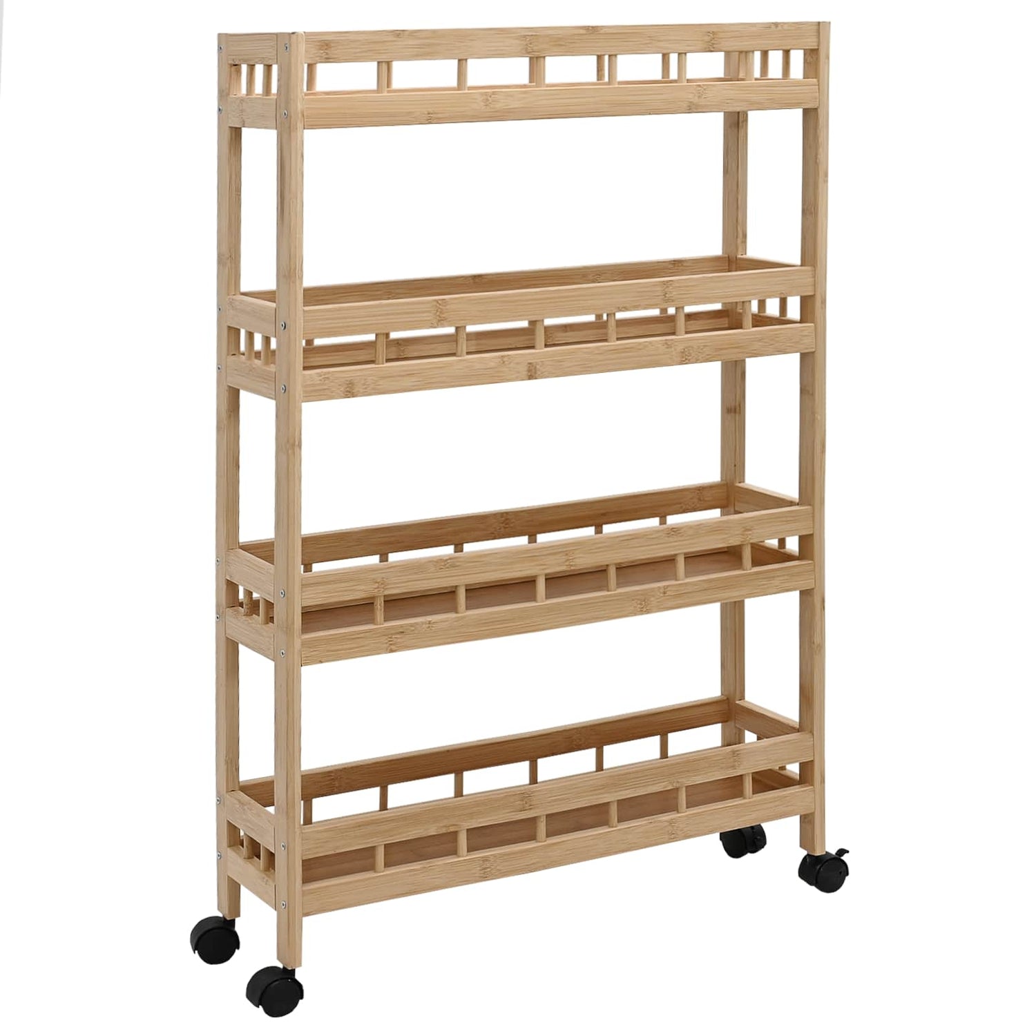 Kjøkkenvogn Med Hjul Naturlig 60 X 18 X 97 Cm Bambus