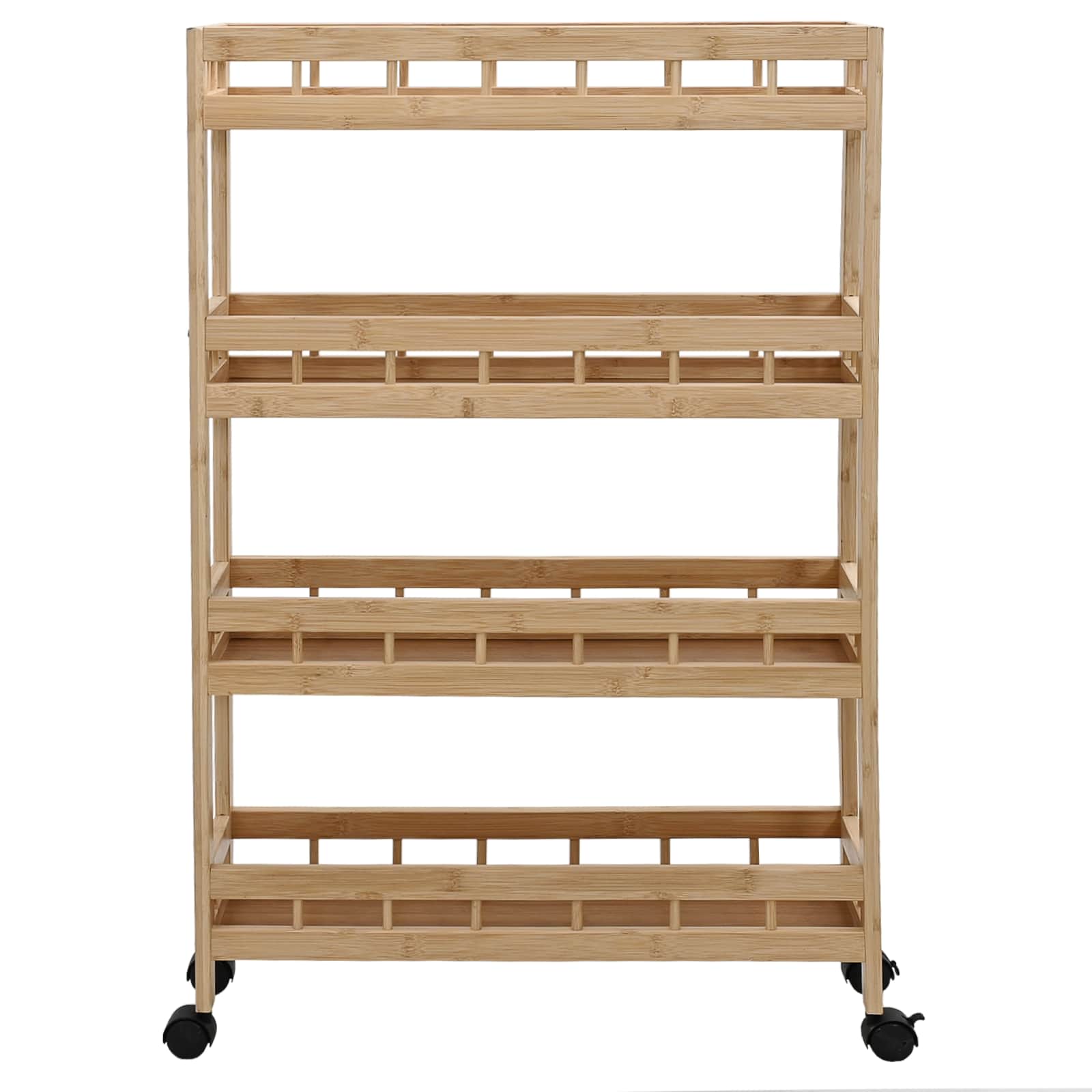 Kjøkkenvogn Med Hjul Naturlig 60 X 18 X 97 Cm Bambus