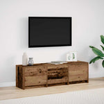 Tv-Skap Med Led-Lamper Med Skuff Gamle Tre 140 X 34 X 40 Cm