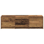 Tv-Skap Med Led-Lamper Med Skuff Gamle Tre 140 X 34 X 40 Cm