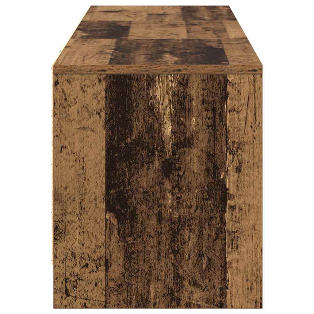Tv-Skap Med Led-Lamper Med Skuff Gamle Tre 140 X 34 X 40 Cm