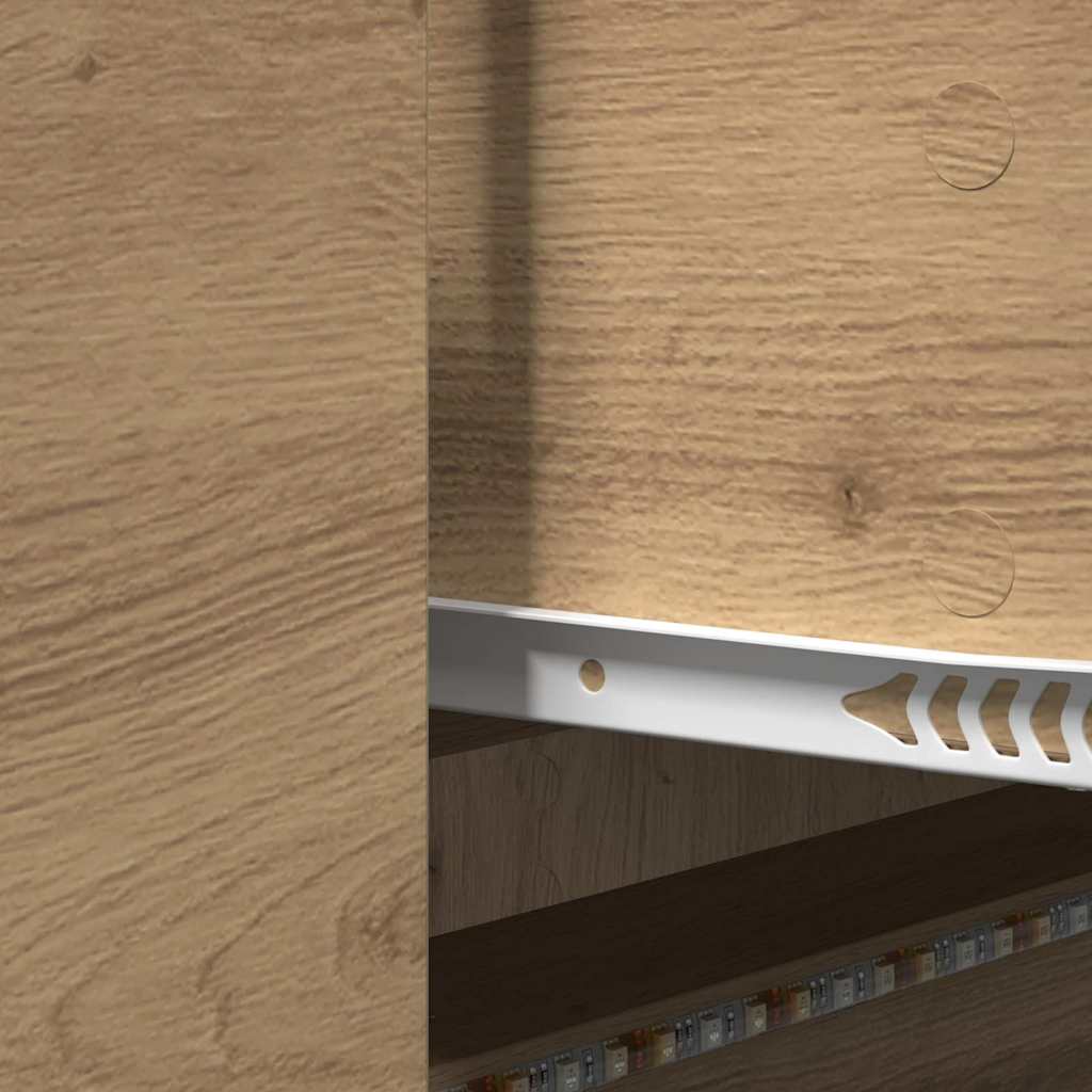 Tv-Skap Med Led-Lamper Kunstnerisk Eik 140 X 34 X 40 Cm
