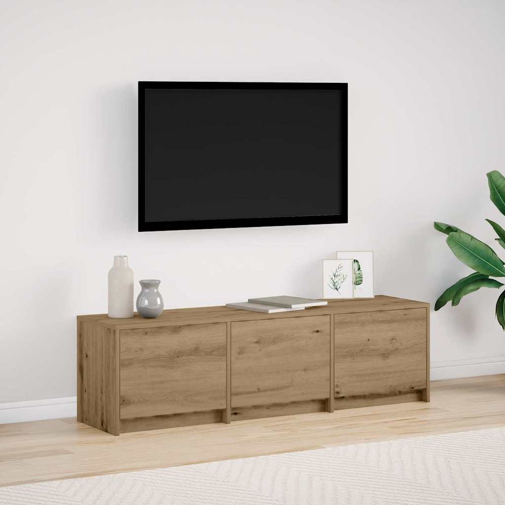 Tv-Skap Med Led-Lamper Kunstnerisk Eik 140 X 34 X 40 Cm