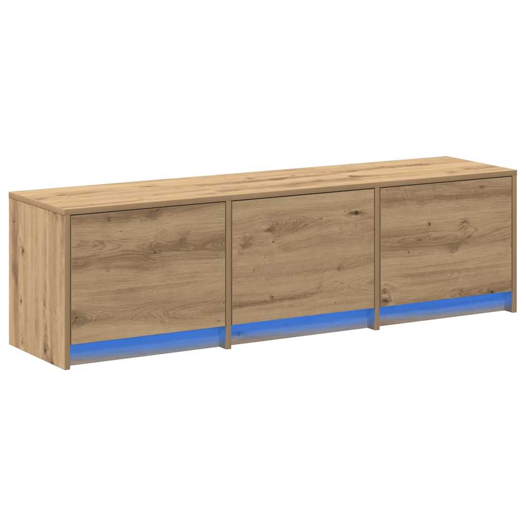 Tv-Skap Med Led-Lamper Kunstnerisk Eik 140 X 34 X 40 Cm
