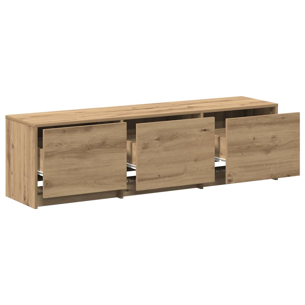 Tv-Skap Med Led-Lamper Kunstnerisk Eik 140 X 34 X 40 Cm