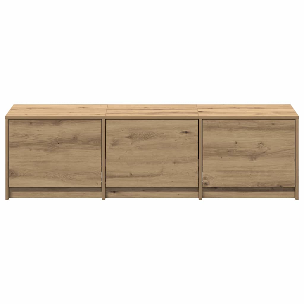 Tv-Skap Med Led-Lamper Kunstnerisk Eik 140 X 34 X 40 Cm