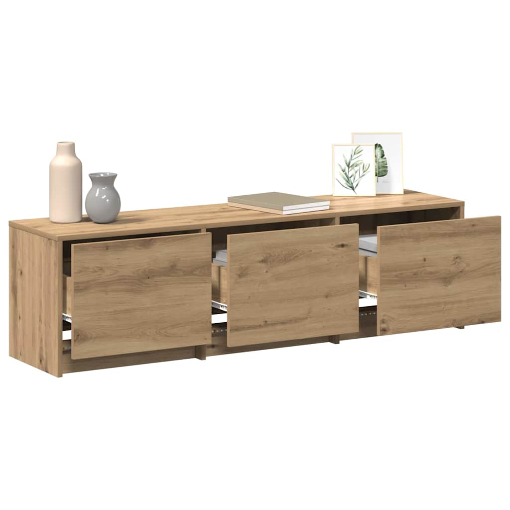 Tv-Skap Med Led-Lamper Kunstnerisk Eik 140 X 34 X 40 Cm