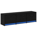 Tv-Skap Med Led-Lamper Med Skuff Svart Eik 140 X 34 X 40 Cm