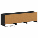 Tv-Skap Med Led-Lamper Med Skuff Svart Eik 140 X 34 X 40 Cm