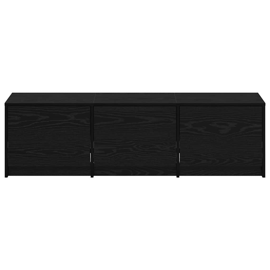 Tv-Skap Med Led-Lamper Med Skuff Svart Eik 140 X 34 X 40 Cm