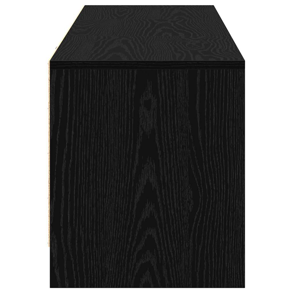 Tv-Skap Med Led-Lamper Med Skuff Svart Eik 140 X 34 X 40 Cm