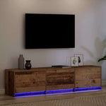 Tv-Skap Med Led-Lamper Med Skuff Gamle Tre 162 X 34 X 40 Cm