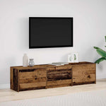 Tv-Skap Med Led-Lamper Med Skuff Gamle Tre 162 X 34 X 40 Cm