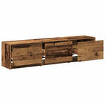Tv-Skap Med Led-Lamper Med Skuff Gamle Tre 162 X 34 X 40 Cm