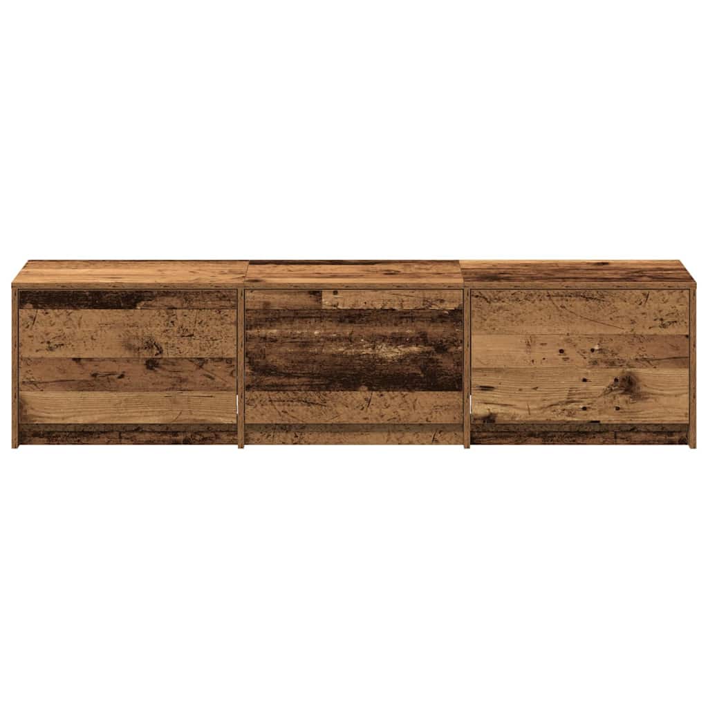 Tv-Skap Med Led-Lamper Med Skuff Gamle Tre 162 X 34 X 40 Cm