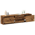 Tv-Skap Med Led-Lamper Med Skuff Gamle Tre 162 X 34 X 40 Cm