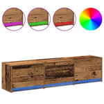Tv-Skap Med Led-Lamper Med Skuff Gamle Tre 162 X 34 X 40 Cm