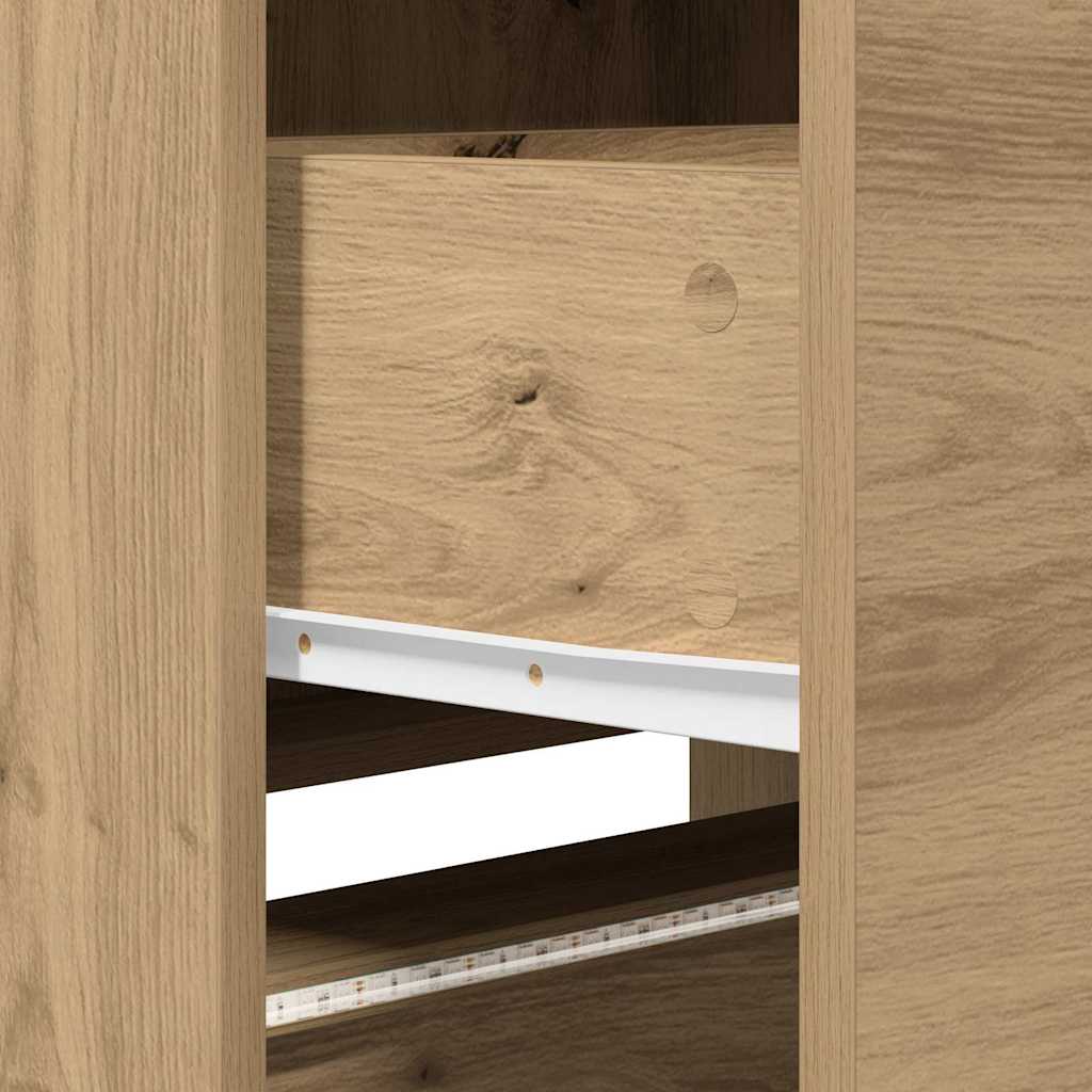 Tv-Skap Med Led-Lamper Kunstnerisk Eik 162 X 34 X 40 Cm