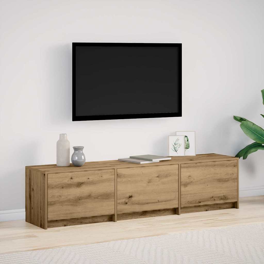 Tv-Skap Med Led-Lamper Kunstnerisk Eik 162 X 34 X 40 Cm