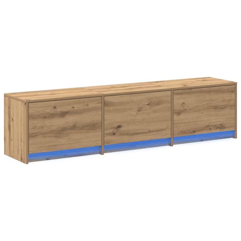 Tv-Skap Med Led-Lamper Kunstnerisk Eik 162 X 34 X 40 Cm