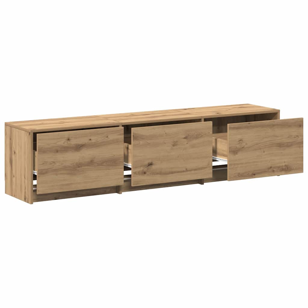 Tv-Skap Med Led-Lamper Kunstnerisk Eik 162 X 34 X 40 Cm