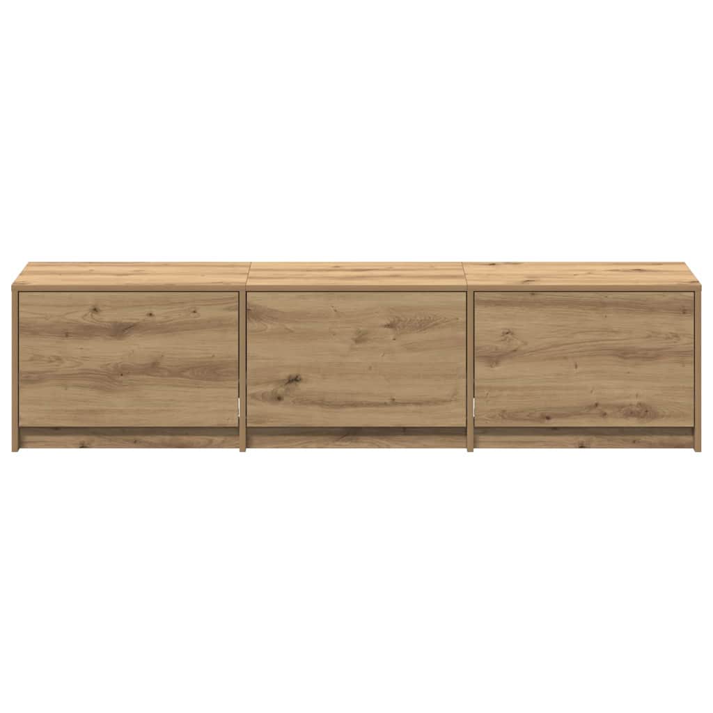 Tv-Skap Med Led-Lamper Kunstnerisk Eik 162 X 34 X 40 Cm