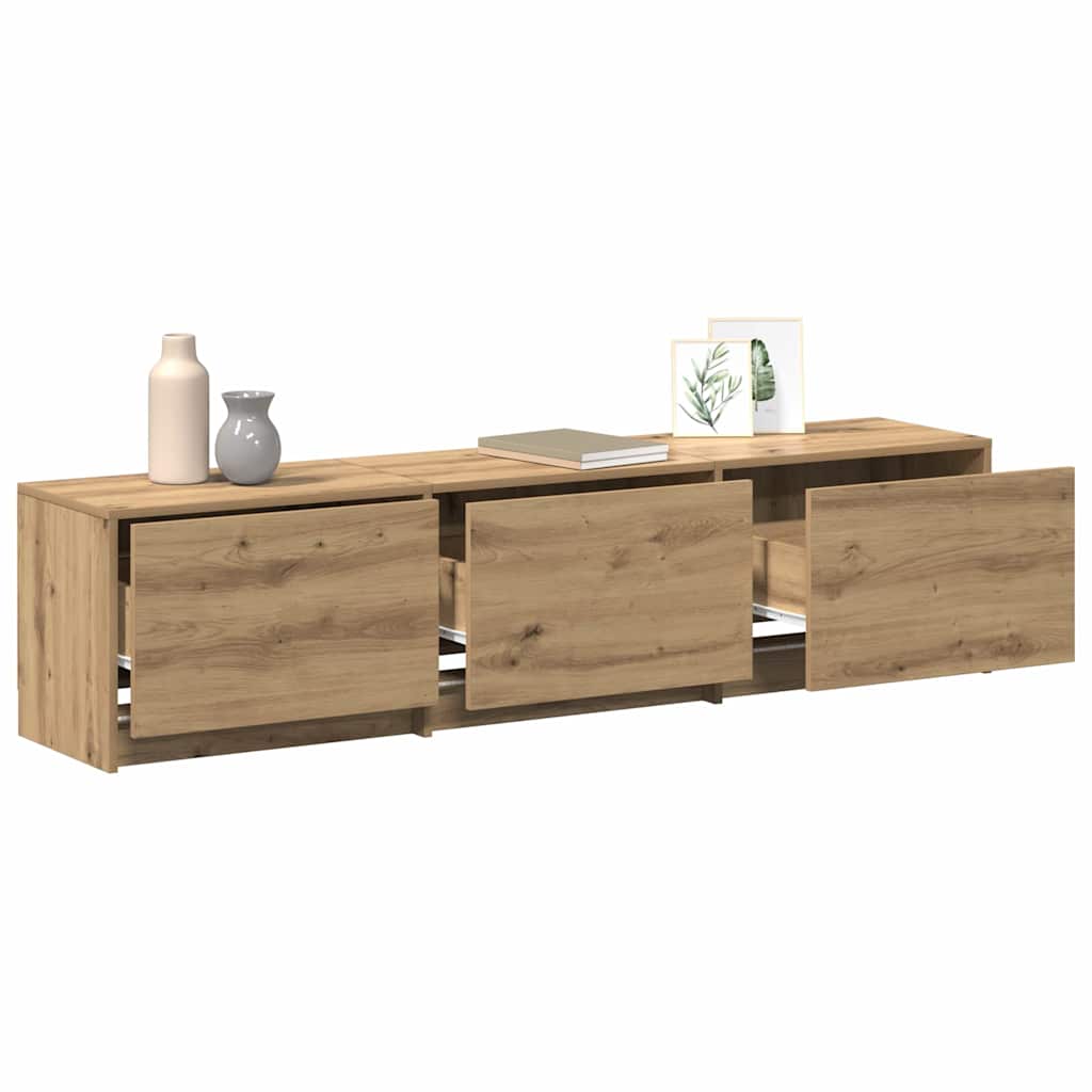 Tv-Skap Med Led-Lamper Kunstnerisk Eik 162 X 34 X 40 Cm