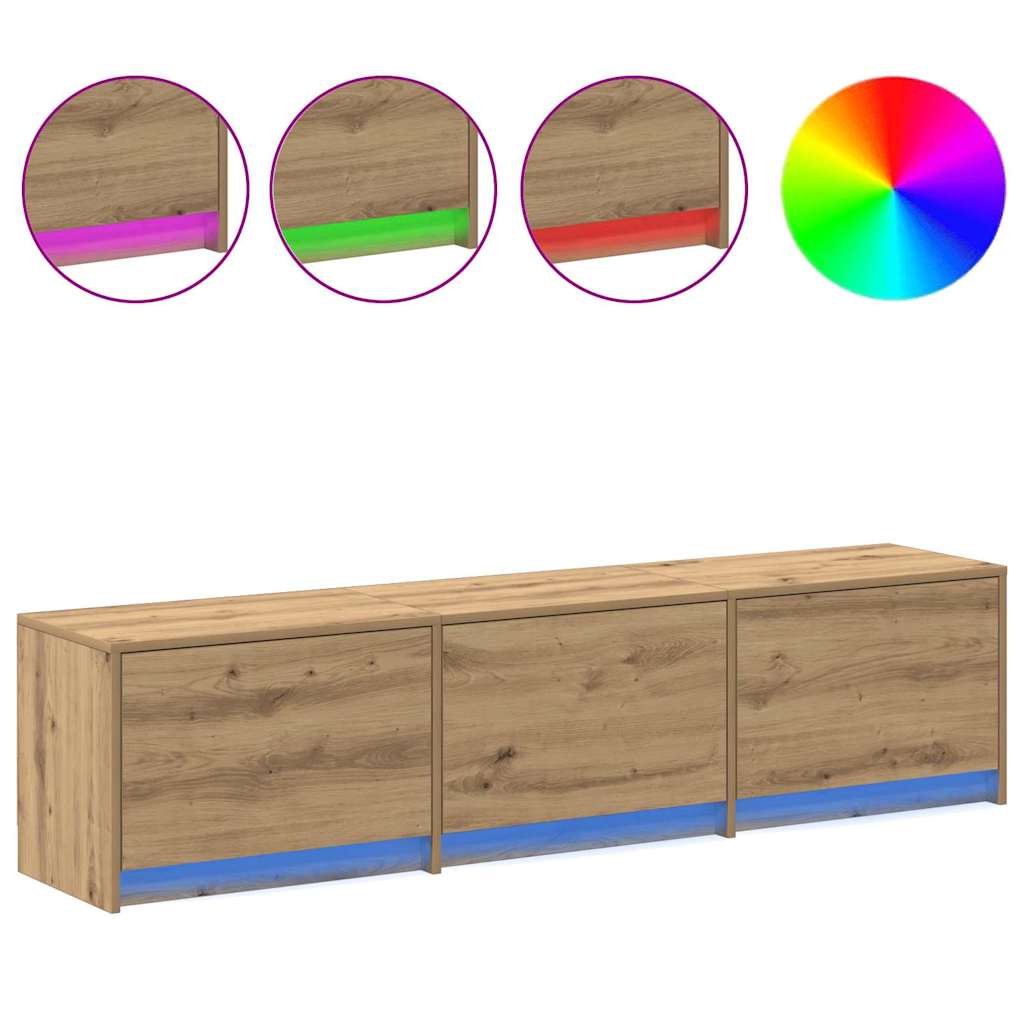 Tv-Skap Med Led-Lamper Kunstnerisk Eik 162 X 34 X 40 Cm