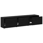 Tv-Skap Med Led-Lamper Med Skuff Svart Eik 162 X 34 X 40 Cm