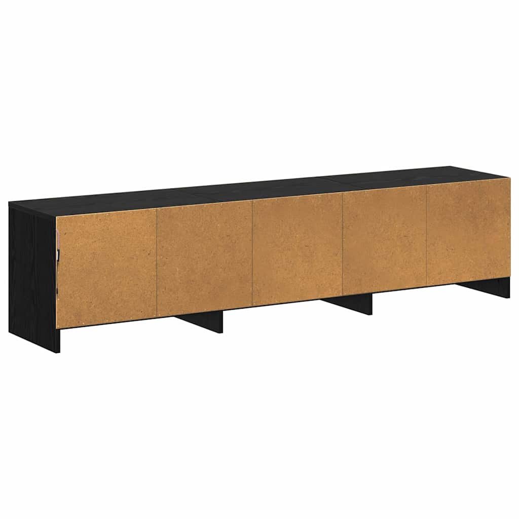 Tv-Skap Med Led-Lamper Med Skuff Svart Eik 162 X 34 X 40 Cm
