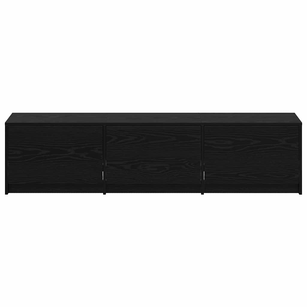 Tv-Skap Med Led-Lamper Med Skuff Svart Eik 162 X 34 X 40 Cm