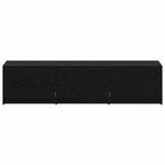 Tv-Skap Med Led-Lamper Med Skuff Svart Eik 162 X 34 X 40 Cm