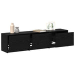 Tv-Skap Med Led-Lamper Med Skuff Svart Eik 162 X 34 X 40 Cm